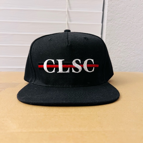 CLSC Other - CLSC Black Snapback Hat Red Stripe Embroidered Logo Streetwear Cap💎